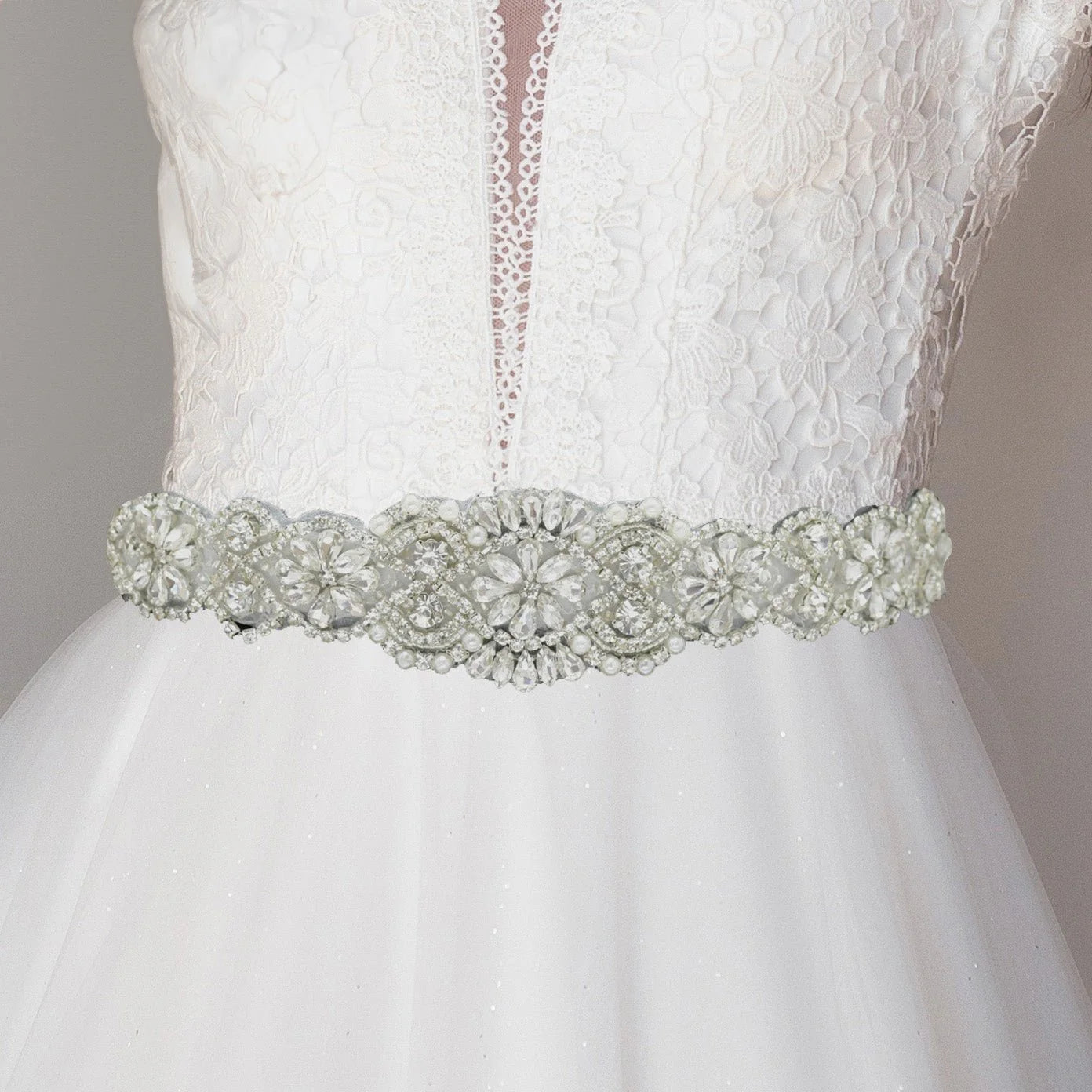 Bridal Pearl Rhinestone Belt