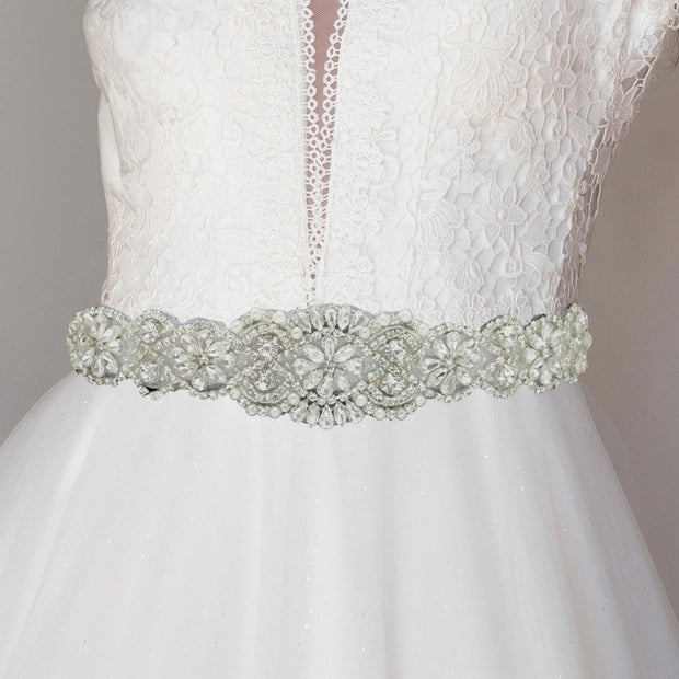 Bridal Pearl Rhinestone Belt