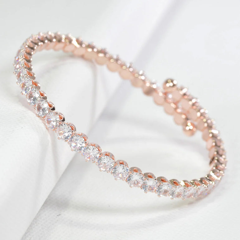 Round Rhinestone Cuff Bracelet