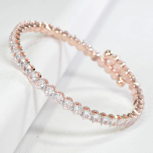 Round Rhinestone Cuff Bracelet
