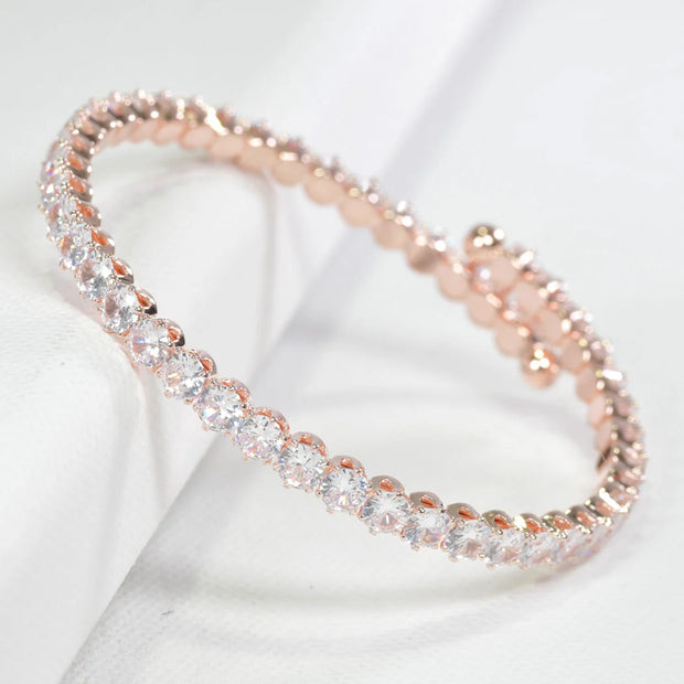 Round Rhinestone Cuff Bracelet