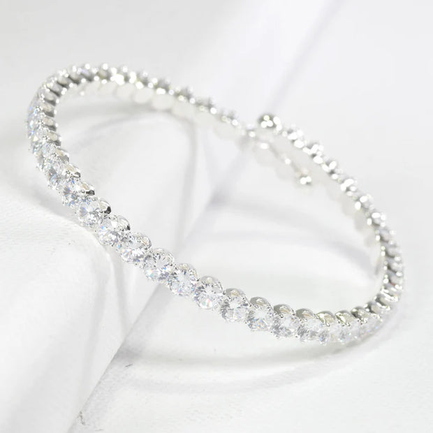 Round Rhinestone Cuff Bracelet