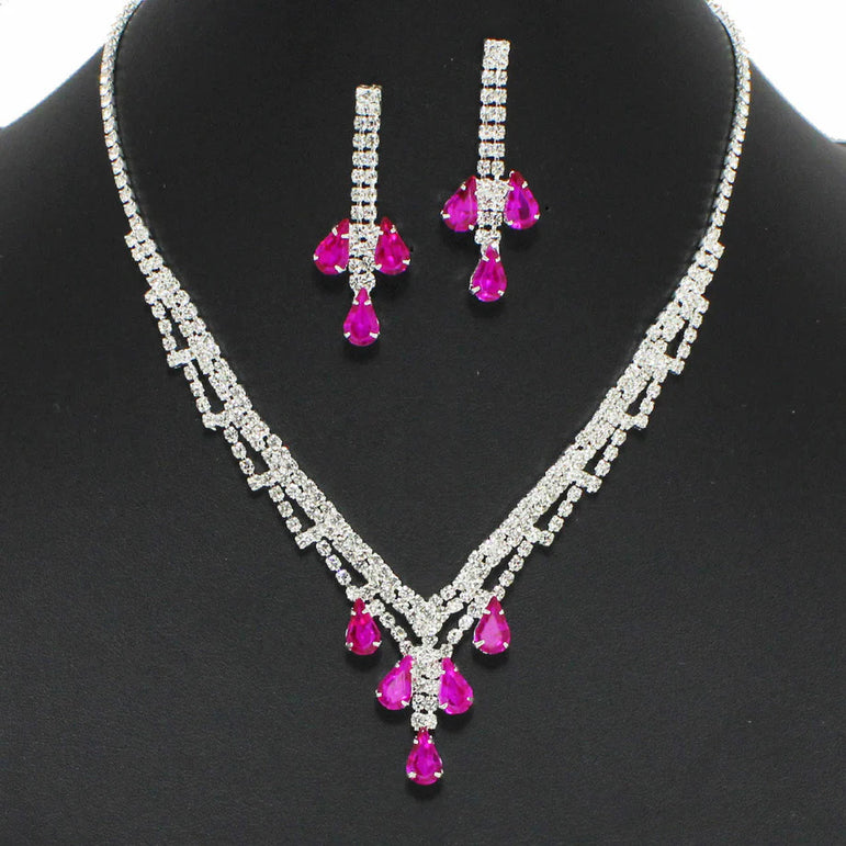 Teardrop Crystal Rhinestone Necklace