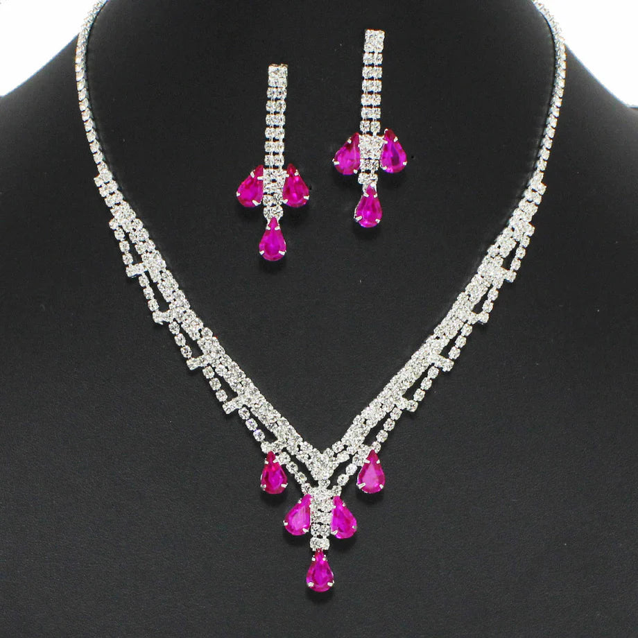 Teardrop Crystal Rhinestone Earrings.