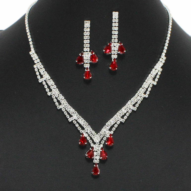 Teardrop Crystal Rhinestone Necklace