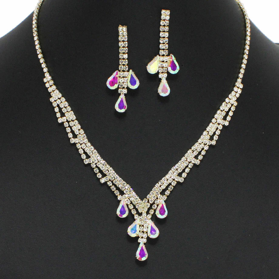 Teardrop Crystal Rhinestone Necklace