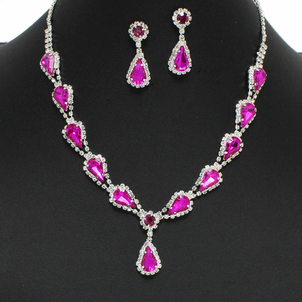 Teardrop Rhinestone Necklace