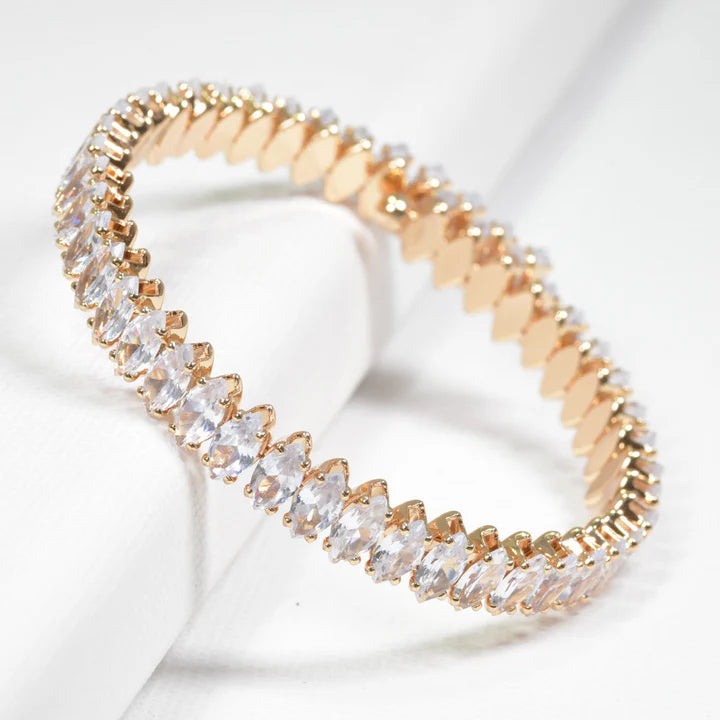 Marquise Rhinestone Cuff Bracelet