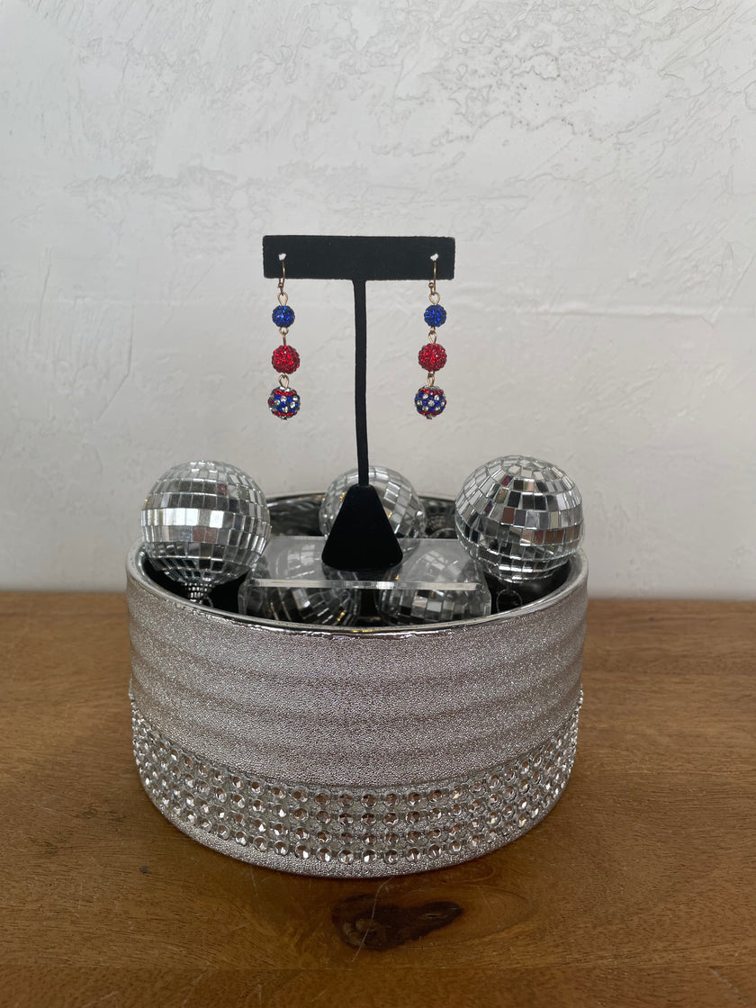 USA Ball Dangle Sarkle Earrings
