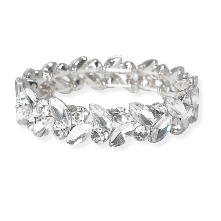 Marquise and Round Rhinestone Stretch Bracelet