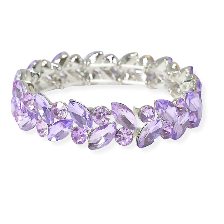 Marquise and Round Rhinestone Stretch Bracelet