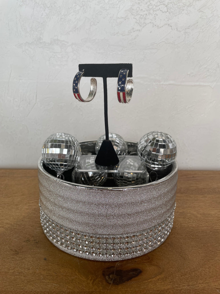 American Flag Hoop Earrings