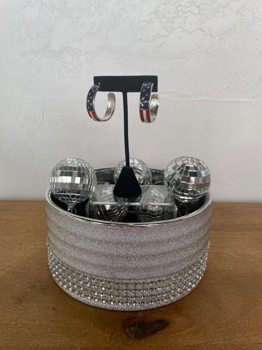 American Flag Hoop Earrings