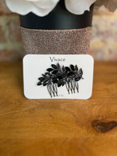 Load image into Gallery viewer, Black Foral Hair Comb