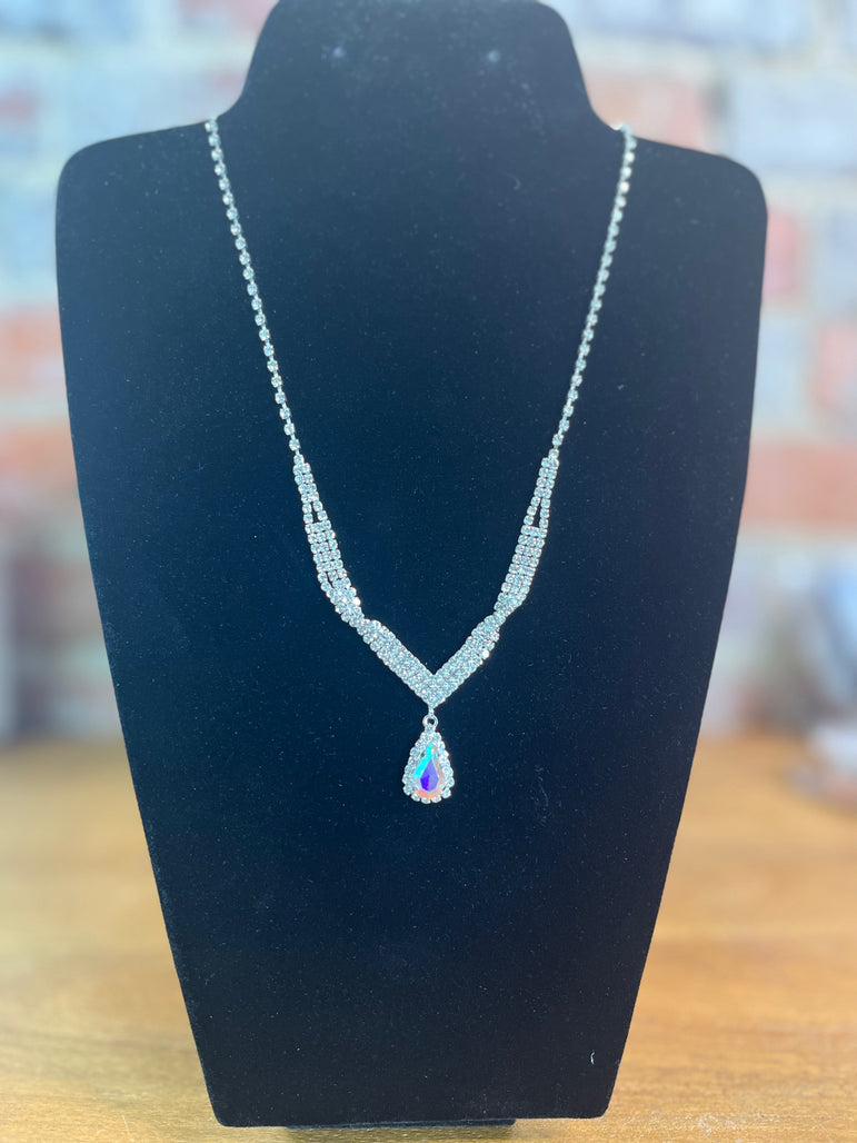 AB Single Teardrop Necklace