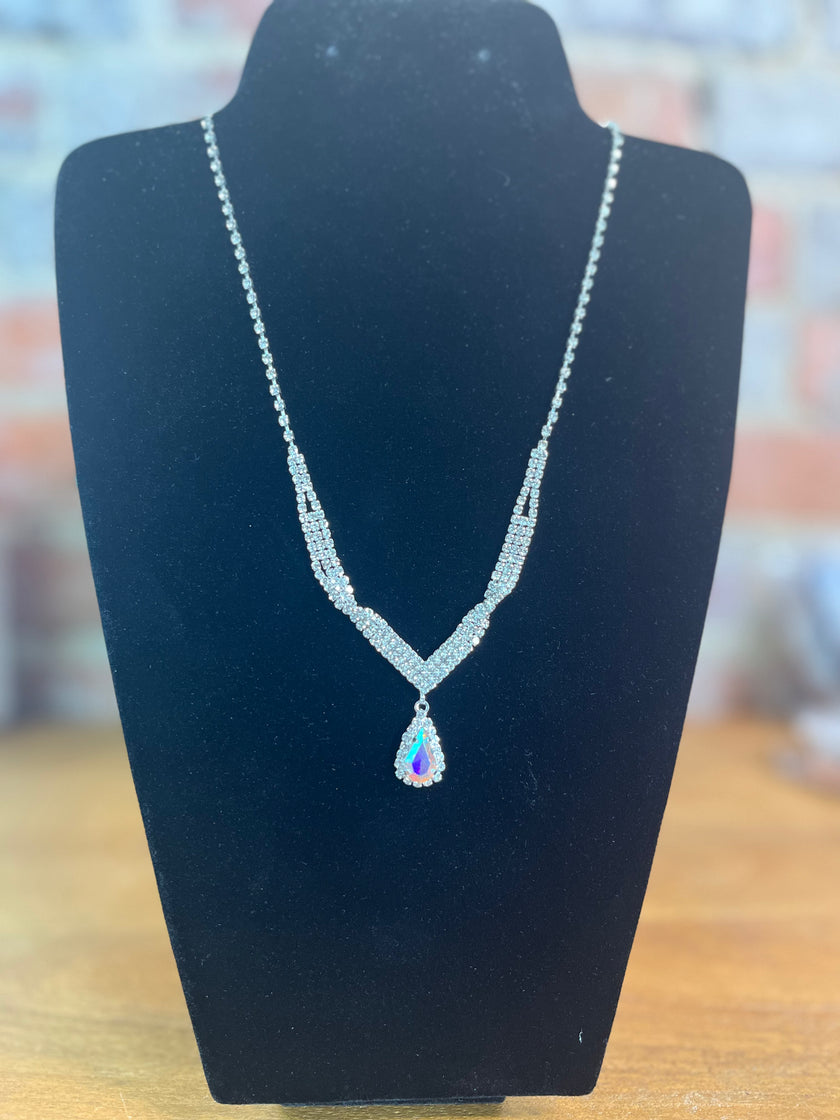 AB Single Teardrop Necklace