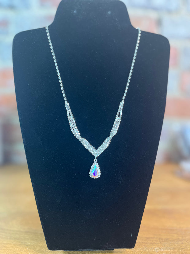 AB Single Teardrop Necklace