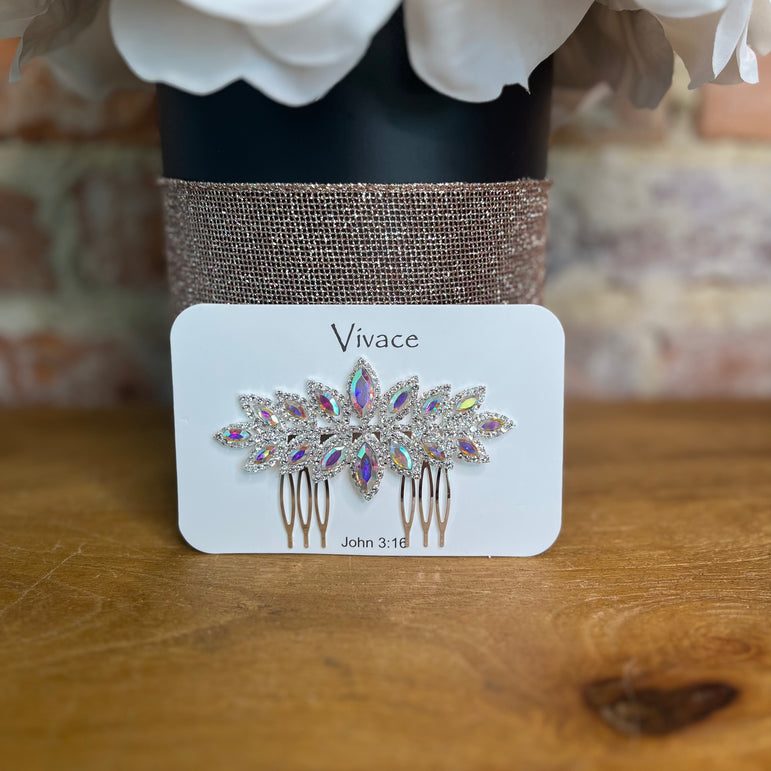 AB Rhinestone Leaf Hair Comb