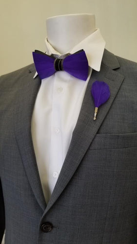 Wild Feather Bow Tie with Lapel Pin