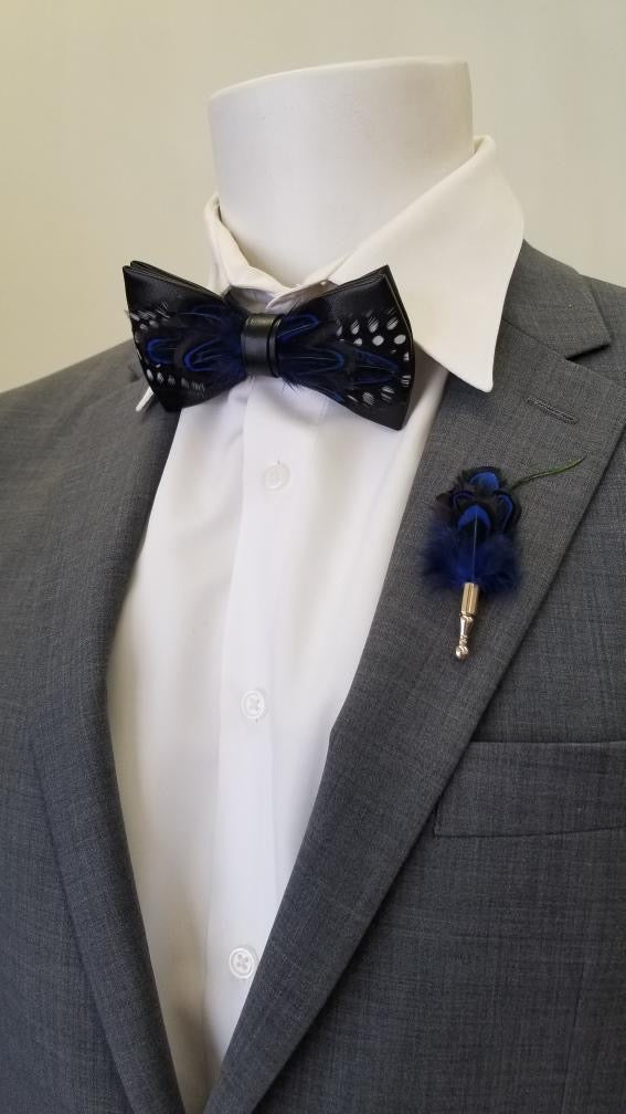 Feather Bow Tie With Lapel