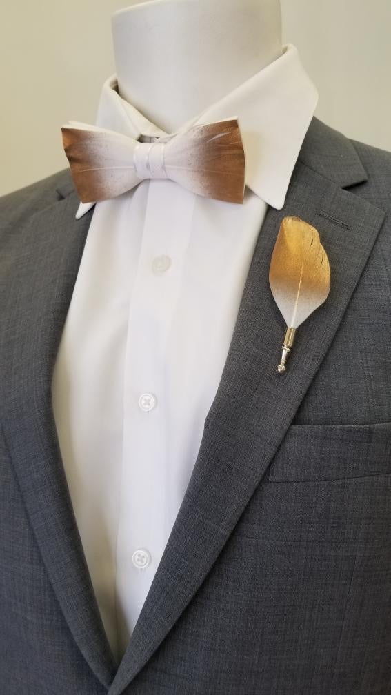 Feather Bow Tie With Lapel