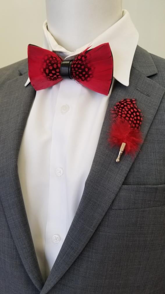 Feather Bow Tie With Lapel