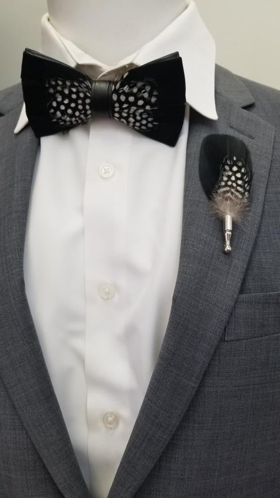 Feather Bow Tie With Lapel