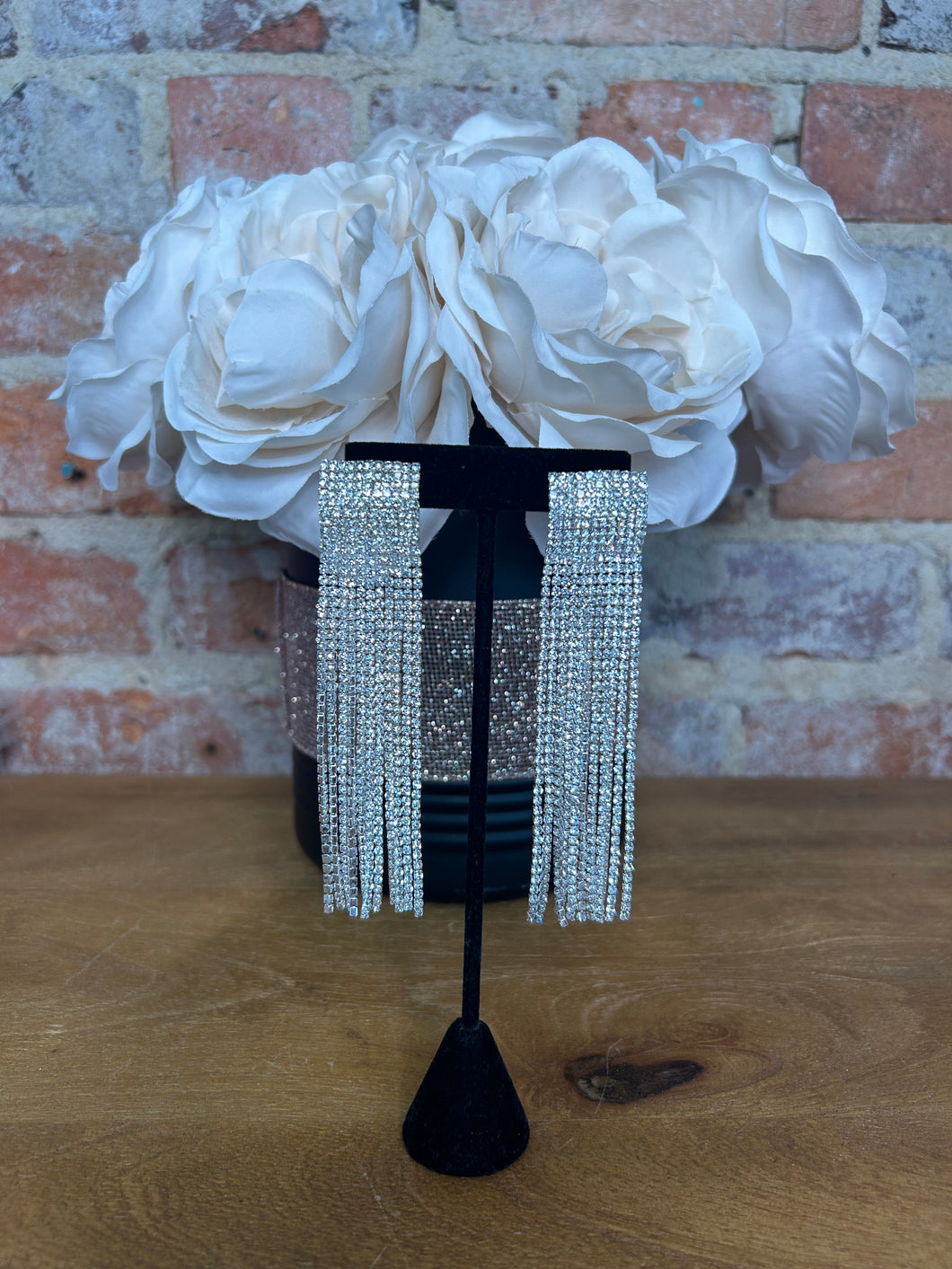 Rhinestone Fringe Earrings