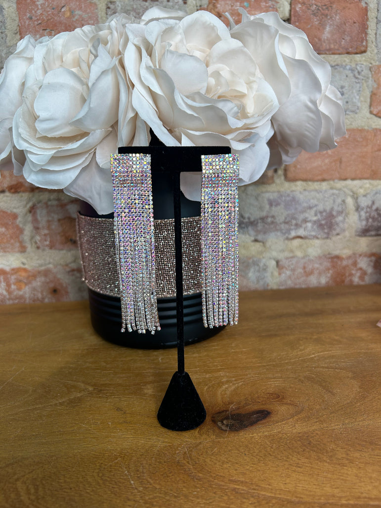 Rhinestone Fringe Earrings