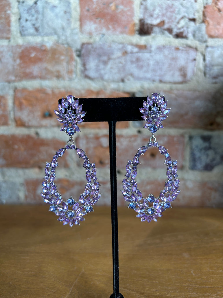 Oval Floral Earrings