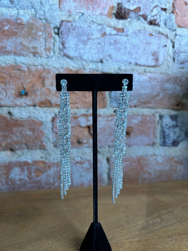 Silver Rhinestone Earrings
