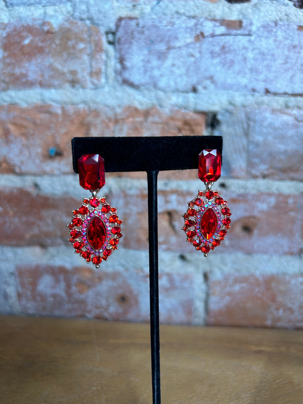 Emerald Cut Multicolor Earrings