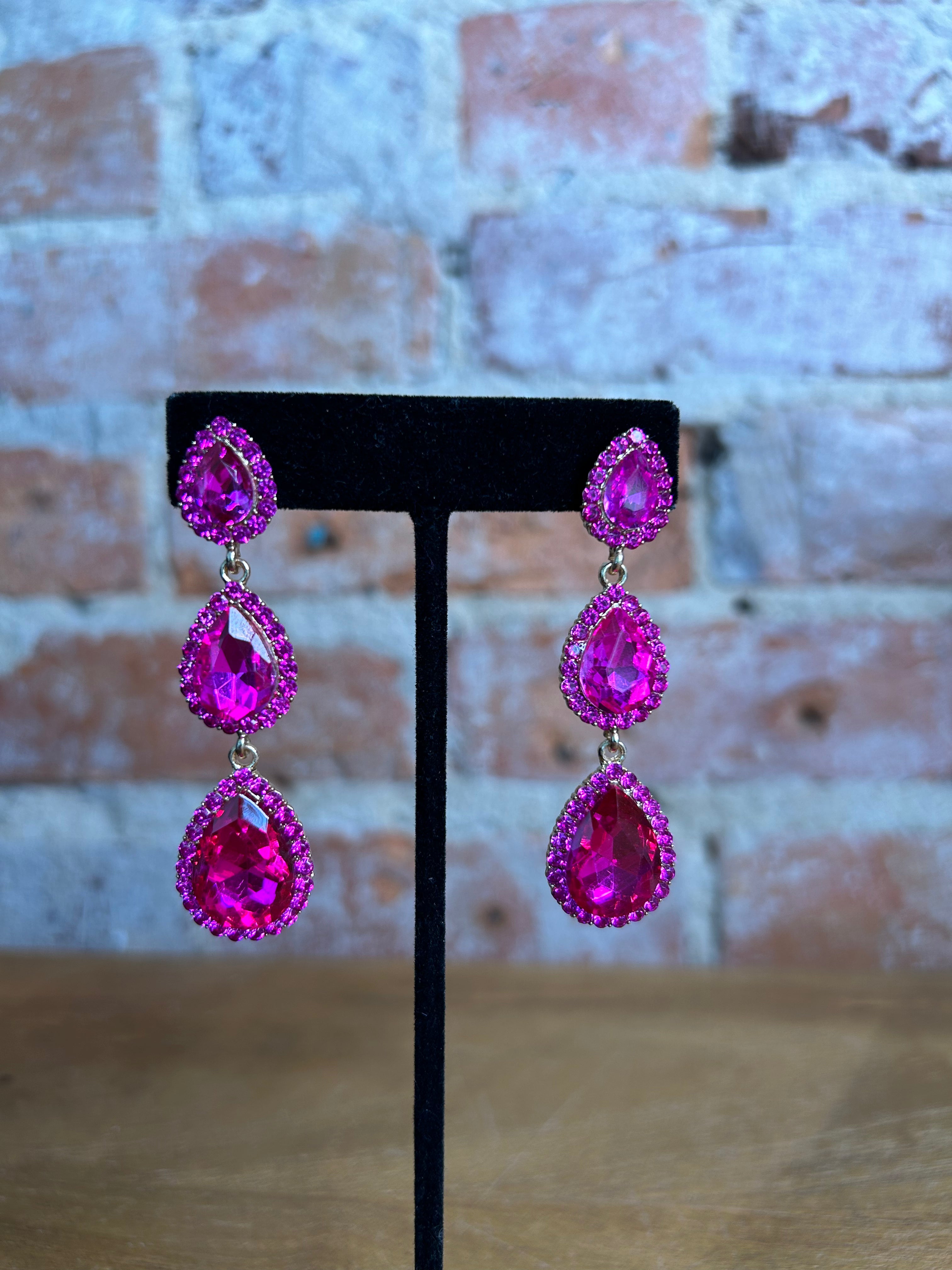 Three Tier Teardrop Earrings