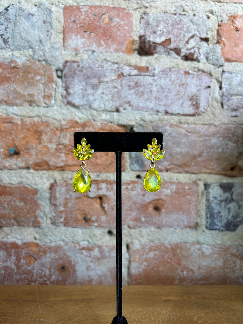 Yellow Teardrop Earrings