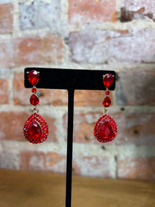 Red Teardrop Earrings