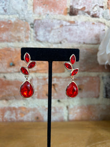 Gold Dipped Red Earrings