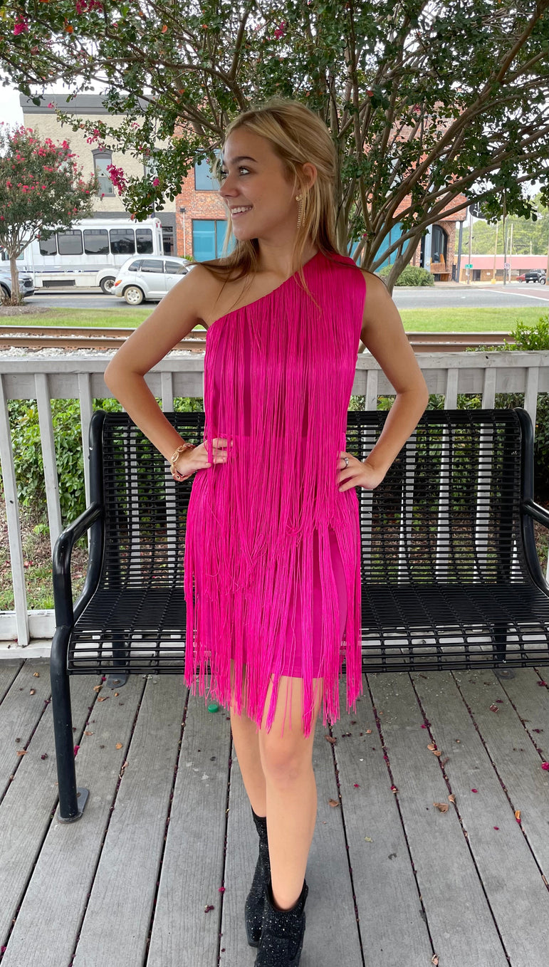 Barbie Pink Fringe Dress – G. Marie's Barbie Pink Fringe Dress – G. Marie's