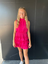 Load image into Gallery viewer, Fuchsia High Neck Dress