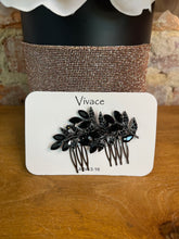 Load image into Gallery viewer, Black Foral Hair Comb