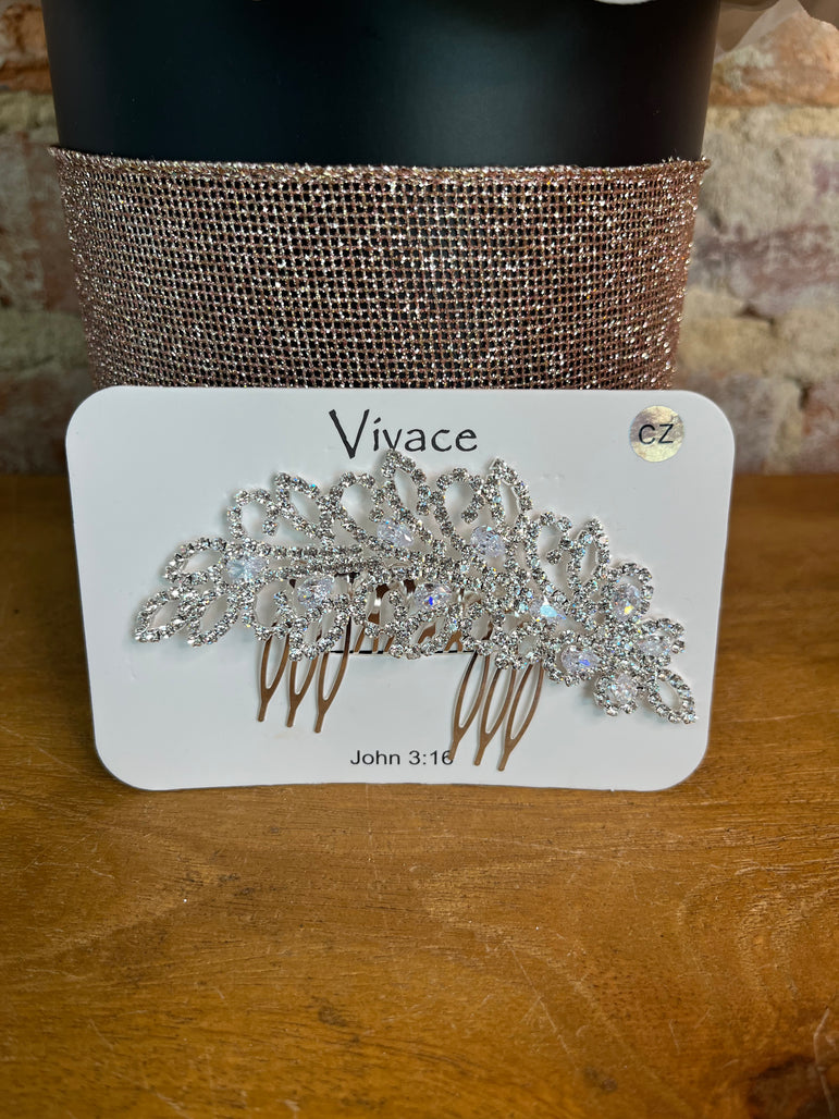 Rhinestone Floral Hair Comb