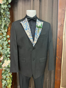42 Black Jacket with Blue and Gold Lapel