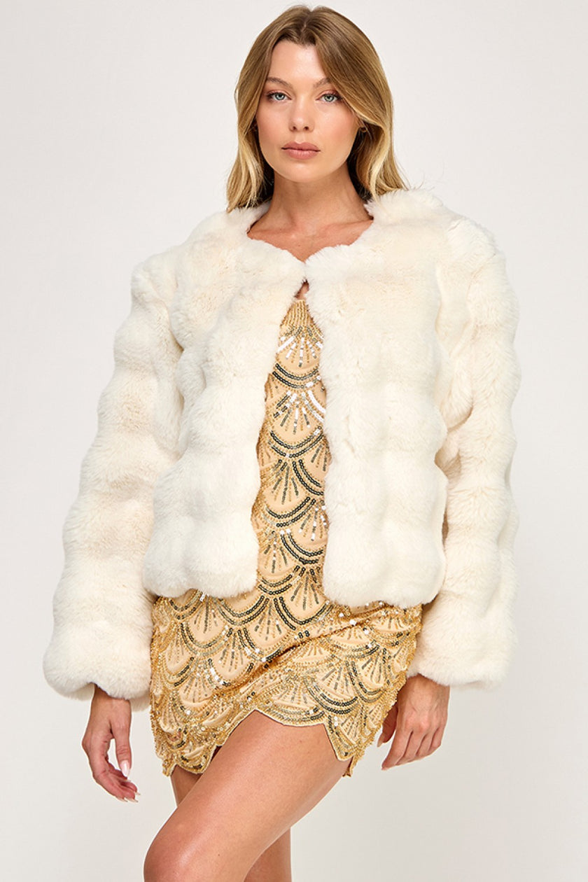 Cream Faux Fur Jacket