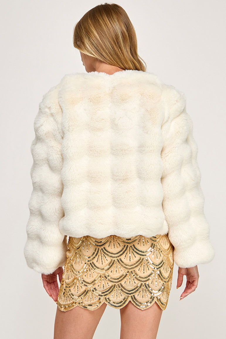 Cream Faux Fur Jacket