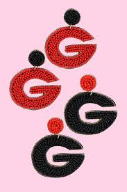 Georgia Bulldog "G" Beaded Earrings