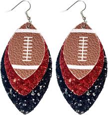 Gameday Glitter Football Earrings