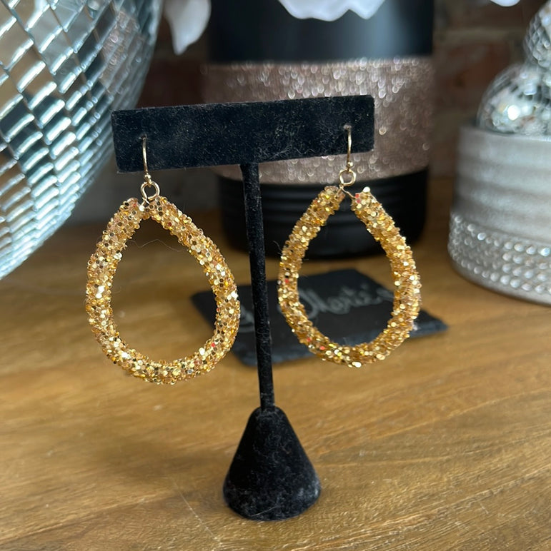 Sparkly Gold Hoops