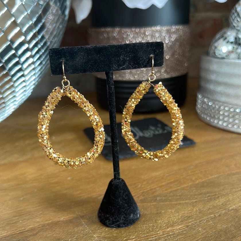 Sparkly Gold Hoops