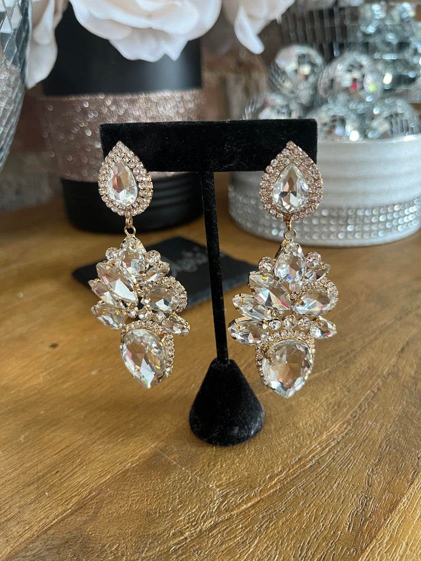 Large Silver Drop Earrings