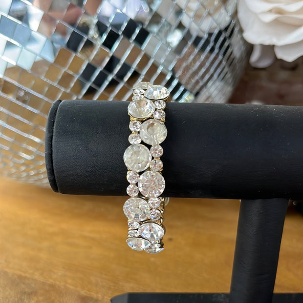 Duo Jeweled Silver  Bracelet