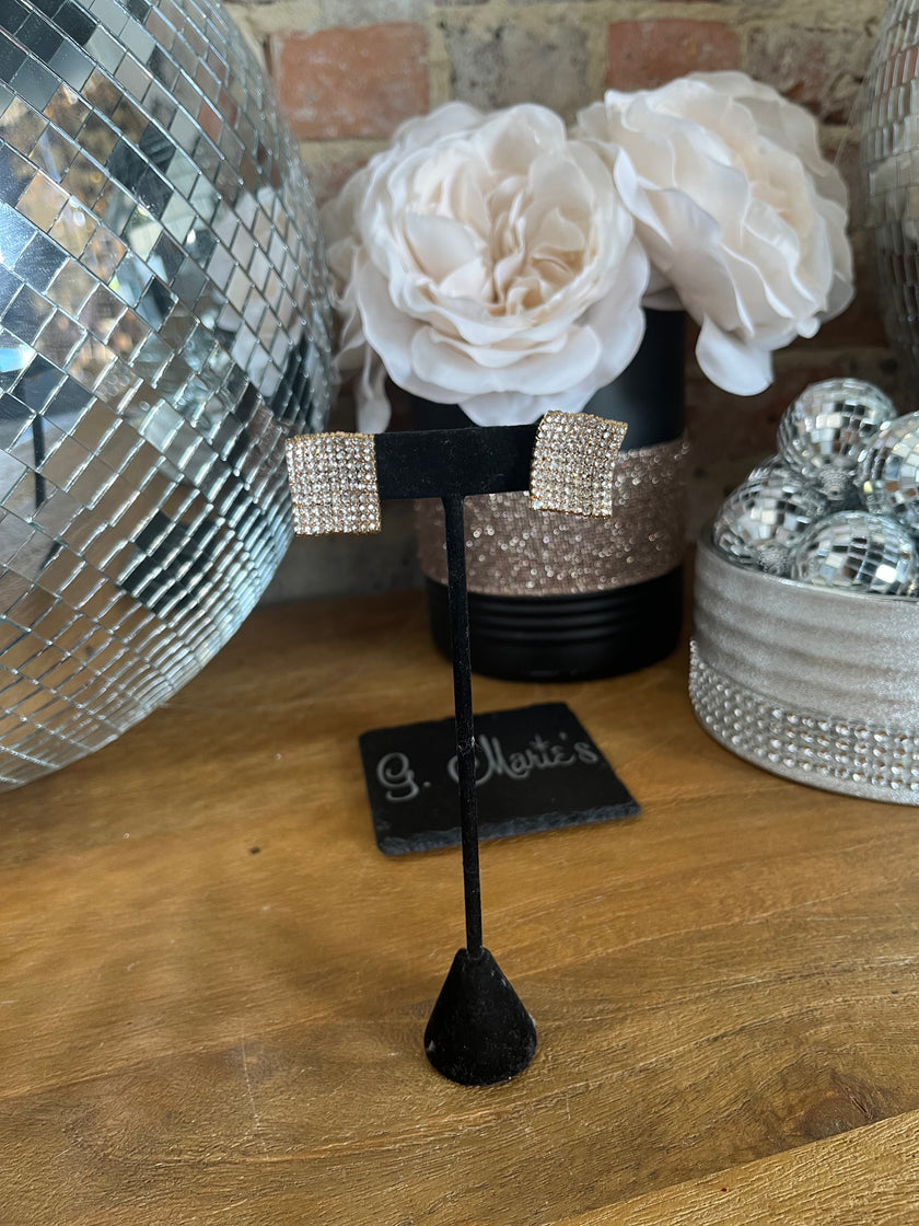 Gold Square Earrings